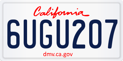 CA license plate 6UGU207
