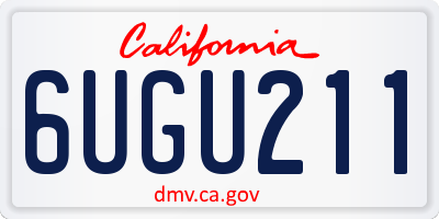 CA license plate 6UGU211