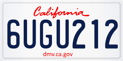 CA license plate 6UGU212