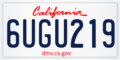 CA license plate 6UGU219