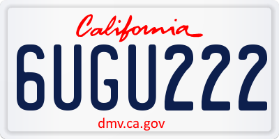 CA license plate 6UGU222