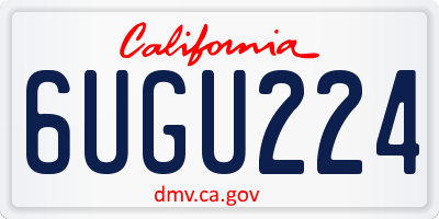 CA license plate 6UGU224