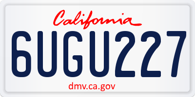 CA license plate 6UGU227