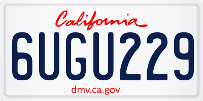 CA license plate 6UGU229