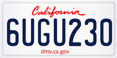 CA license plate 6UGU230