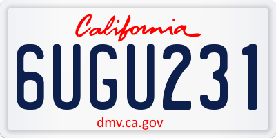 CA license plate 6UGU231