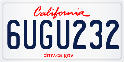 CA license plate 6UGU232