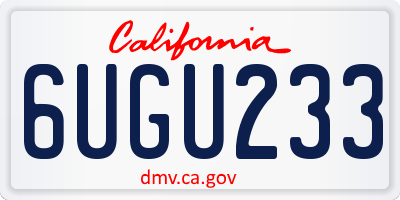 CA license plate 6UGU233