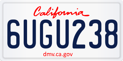 CA license plate 6UGU238