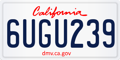 CA license plate 6UGU239
