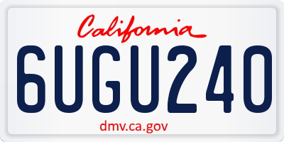 CA license plate 6UGU240
