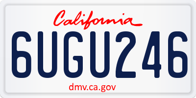 CA license plate 6UGU246