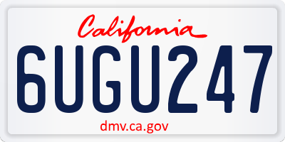 CA license plate 6UGU247