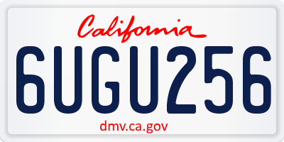 CA license plate 6UGU256