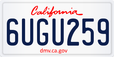 CA license plate 6UGU259
