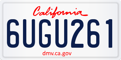 CA license plate 6UGU261