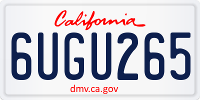 CA license plate 6UGU265
