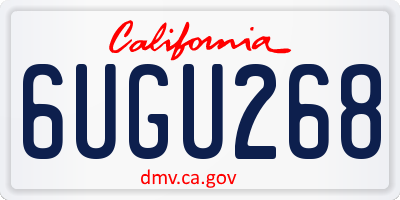 CA license plate 6UGU268