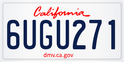CA license plate 6UGU271