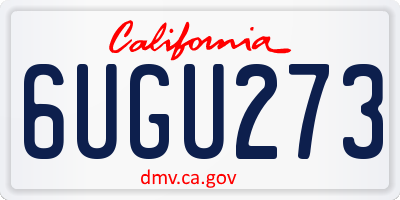 CA license plate 6UGU273