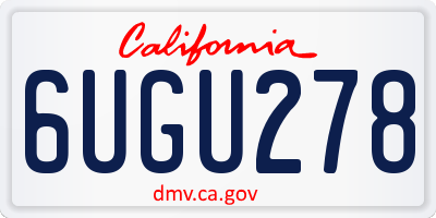 CA license plate 6UGU278
