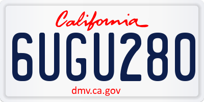 CA license plate 6UGU280