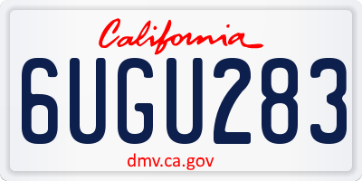 CA license plate 6UGU283