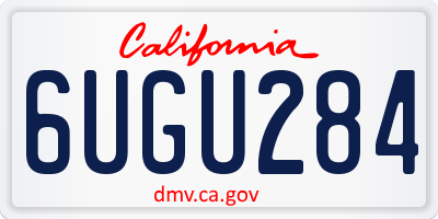 CA license plate 6UGU284