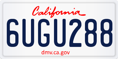 CA license plate 6UGU288