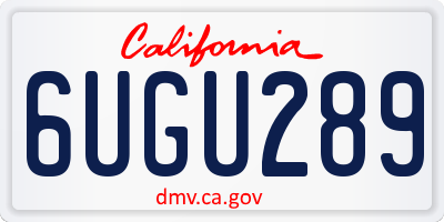 CA license plate 6UGU289