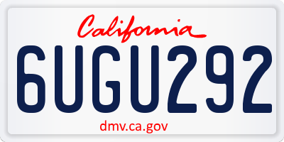 CA license plate 6UGU292