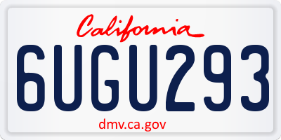 CA license plate 6UGU293