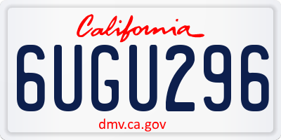CA license plate 6UGU296