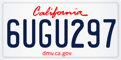 CA license plate 6UGU297