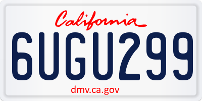 CA license plate 6UGU299