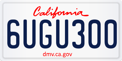 CA license plate 6UGU300