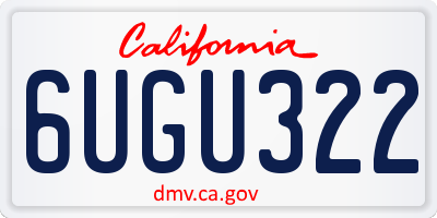 CA license plate 6UGU322