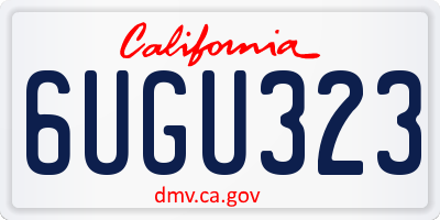 CA license plate 6UGU323