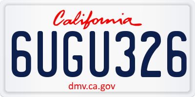 CA license plate 6UGU326