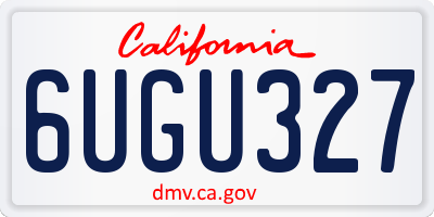 CA license plate 6UGU327