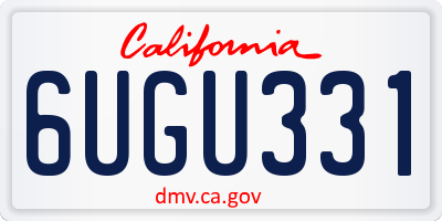 CA license plate 6UGU331