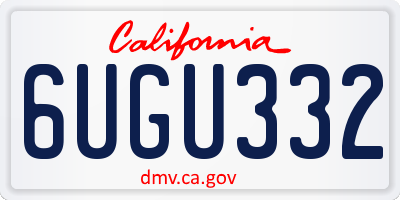 CA license plate 6UGU332