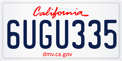 CA license plate 6UGU335