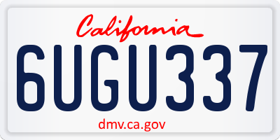 CA license plate 6UGU337