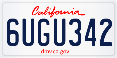 CA license plate 6UGU342