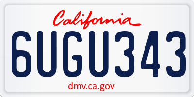 CA license plate 6UGU343