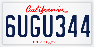 CA license plate 6UGU344
