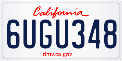 CA license plate 6UGU348