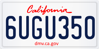 CA license plate 6UGU350