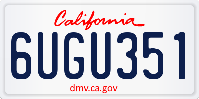 CA license plate 6UGU351